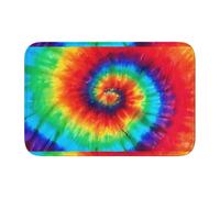 YYHHAOFA Lock Edge Tapis de sol 101,6 x 152,4 cm, motif hippie Tie Dye, absorbant l'eau et antidérapant, doux et confortable pour salle de bain et cuisine