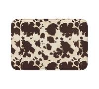 YYHHAOFA Lock Edge Tapis de sol 101,6 x 152,4 cm Motif vache marron à pois absorbant l'eau et antidérapant, doux et confortable pour salle de bain et cuisine