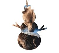 YYHHAOFA Lot de 2 décorations de Noël en bois en forme de bonhomme de neige pour la chasse aux poissons sauvages