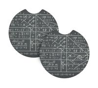 YYHHAOFA Lot de 2 dessous de verre de voiture avec motifs géométriques mathématiques Geek Calculus - Durable, imperméable et élégant pour porte-gobelet