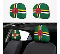 YYHHAOFA Lot de 2 housses d'appui-tête de voiture imprimées avec drapeau du Commonwealth de la Dominique - Accessoires d'intérieur - Pour voitures, camionnettes, camions - Accessoires universels pour