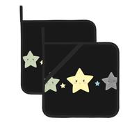 YYHHAOFA Lot de 2 tapis de pot carrés isolés et épais avec motif trois petites étoiles, imperméables, faciles à nettoyer