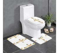 YYHHAOFA Lot de 3 tapis de bain antidérapants à séchage rapide Motif croix d'ours