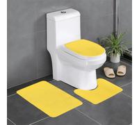 YYHHAOFA Lot de 3 tapis de salle de bain à imprimés jaunes de viol, couches de sol ultra douces et absorbantes pour un confort semblable au spa, 61 x 40,6 cm