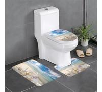 YYHHAOFA Lot de 3 tapis de salle de bain en peluche en microfibre pour plus de confort et de durabilité Motif étoiles de mer 61 x 40,6 cm