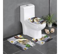 YYHHAOFA Lot de 3 tapis de sol antidérapants à la camomille Motif crème glacée Tapis de sol en forme de U fermement fixé, absorbant et durable, épais et confortable