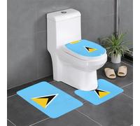 YYHHAOFA Lot de 3 tapis de sol antidérapants à séchage rapide Motif drapeau de Sainte-Lucie