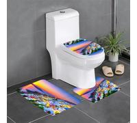 YYHHAOFA Lot de 3 tapis de sol antidérapants à séchage rapide Motif paysage île de Grèce
