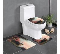 YYHHAOFA Lot de 3 tapis de sol antidérapants à séchage rapide Motif petit bateau sur la rive du lac