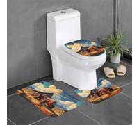 YYHHAOFA Lot de 3 tapis de sol antidérapants à séchage rapide Motif tracteur de ferme Rouge