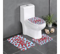 YYHHAOFA Lot de 3 tapis de sol antidérapants en forme de U à motif de cône de cerise, fermement fixé, absorbant et durable, épais et confortable