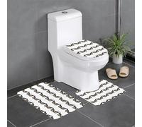 YYHHAOFA Lot de 3 tapis de sol antidérapants en forme de U Motif yeux de hibou lumineux Tapis de sol de toilette fermement fixé, absorbant et durable, épais et confortable