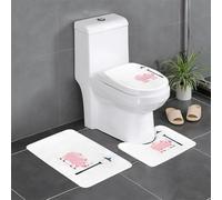 YYHHAOFA Lot de 3 tapis de sol antidérapants et durables Motif petit cochon rose sous le lampadaire