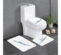 YYHHAOFA Lot de 3 tapis de sol antidérapants imprimés en forme d'avion volant la nuit Tapis de salle de bain antidérapant durable