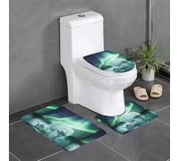 YYHHAOFA Lot de 3 tapis de sol antidérapants pour salle de bain, toilettes et cuisines Motif ours aurores boréales