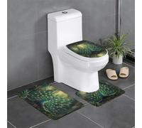 YYHHAOFA Lot de 3 tapis de sol de salle de bain avec ouverture paon - Antidérapant - Séchage rapide