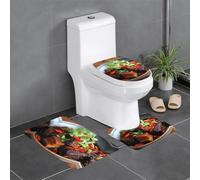 YYHHAOFA Lot de 3 tapis de sol pour salle de bain Motif porc braisé