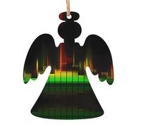 YYHHAOFA Lot de 4 décorations de Noël en bois en forme d'ange, image sonore à suspendre