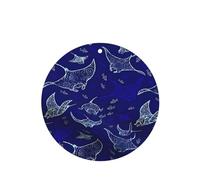 YYHHAOFA Lot de 6 cartes désodorisantes rondes pour voiture Motif raie manta et poissons : cartes parfumées à suspendre pour armoire, salle de bain, voiture, décoration intérieure