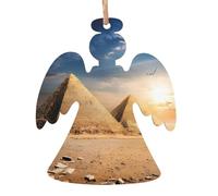 YYHHAOFA Lot de 6 décorations de Noël en bois en forme d'ange à accrocher sur les arbres de Noël