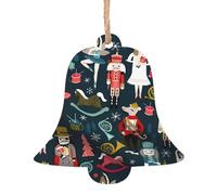 YYHHAOFA Lot de 6 décorations de Noël en bois en forme de cloche pour femme Casse-noisette Ballet Dance Image à suspendre