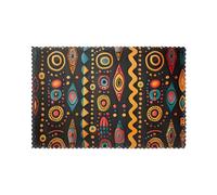 YYHHAOFA Lot de 6 sets de table imprimés à texture ethnique tribale africaine pour table de salle à manger, résistance à la chaleur pour hôtels, maisons et banquets 30,5 x 45,7 cm