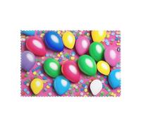YYHHAOFA Lot de 6 sets de table imprimés ballons confettis pour table à manger 30,5 x 45,7 cm résistants à la chaleur pour hôtels, maisons et banquets