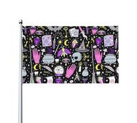 YYHHAOFA Magic Witchcraft - Bannières d'extérieur en polyester durable pour pelouse, terrasse et décorations de fête - 0,9 x 1,5 m