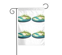YYHHAOFA Magnifique mât de drapeau de jardin imprimé île en forme d'étoile de mer, décoration de cour extérieure double face, 30,5 x 45,7 cm