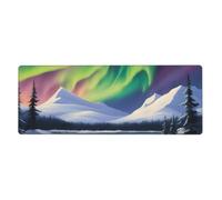 YYHHAOFA Magnifique tapis de souris extra large motif aurores boréales pour ordinateur, bureau, clavier de jeu, version épaisse, 30,5 x 80 cm