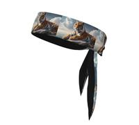 YYHHAOFA Majestic Tiger Resting on a Rock with Cloudy Sky Picture Foulard de sport, absorbant la transpiration et respirant, bandeau de mouvement, foulard double face