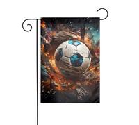 YYHHAOFA Mât de drapeau de jardin avec motif de pétard de football - Décoration de cour extérieure - Double face - 30,5 x 45,7 cm