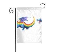 YYHHAOFA Mât de drapeau de jardin coloré imprimé dragon volant extérieur décoration double face 30,5 x 45,7 cm