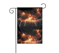 YYHHAOFA Mât de drapeau de jardin imprimé avec motif foudre - Décoration de cour extérieure - Double face - 30,5 x 45,7 cm