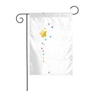 YYHHAOFA Mât de drapeau de jardin imprimé étoiles à cinq branches et étoiles colorées double face 30,5 x 45,7 cm