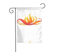 YYHHAOFA Mât de drapeau de jardin imprimé flamme rouge ardent décoration extérieure cour double face 30,5 x 45,7 cm