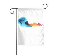 YYHHAOFA Mât de drapeau de jardin imprimé fumée colorée double face 30,5 x 45,7 cm