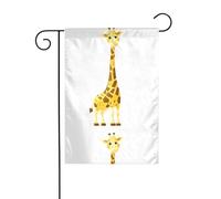 YYHHAOFA Mât de drapeau de jardin imprimé girafe Happy Girafe Décoration extérieure double face 30,5 x 45,7 cm