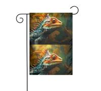 YYHHAOFA Mât de drapeau de jardin imprimé lézard mystérieux - Décoration extérieure - Double face - 30,5 x 45,7 cm