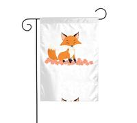 YYHHAOFA Mât de drapeau de jardin imprimé Little Fox in the Petals - Double face - 30,5 x 45,7 cm