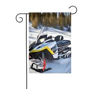 YYHHAOFA Mât de drapeau de jardin imprimé motoneige avancé double face 30,5 x 45,7 cm