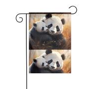 YYHHAOFA Mât de drapeau de jardin imprimé panda honnête décoration extérieure double face 30,5 x 45,7 cm