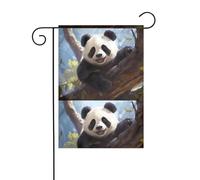 YYHHAOFA Mât de drapeau de jardin imprimé panda mignon pour décoration extérieure double face 30,5 x 45,7 cm