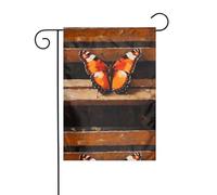 YYHHAOFA Mât de drapeau de jardin imprimé papillon sur banc décoration extérieure double face 30,5 x 45,7 cm