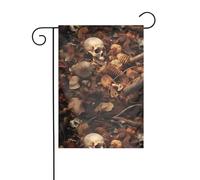 YYHHAOFA Mât de drapeau de jardin imprimé tête de mort sur toute la terre décoration de cour extérieure double face 30,5 x 45,7 cm