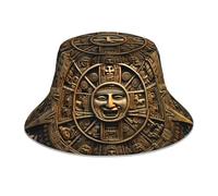 YYHHAOFA Mayan Calendar End of The World Print Chapeau cloche réfléchissant léger, respirant, pliable pour homme et femme Noir