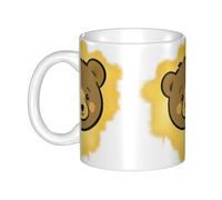 YYHHAOFA Mug en céramique avec inscription « The Little Bear in the Gold Powder » - Pour cappuccino, latte, céréales, yaourt, lait, boissons chaudes ou froides - Four à micro-ondes