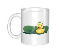 YYHHAOFA Mug en céramique avec motif petit canard jaune nagant avec chapeau pour cappuccino, latte, céréales, yaourt, lait, boissons chaudes ou froides Four à micro-ondes