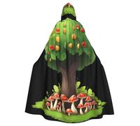 YYHHAOFA Mushrooms Under The Fruit Tree Pattern Halloween Adulte Cape à capuche pour hommes et femmes Vêtements Manteau Jeu de rôle