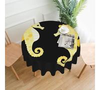 YYHHAOFA Nappe décorative ronde de 152,4 cm, motif hippocampe timide, pour intérieur et extérieur, sur des tables rondes comme les tables basses, les tables à manger et les tables de ferme